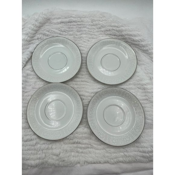 Royal Song, Bridal Lace Fine China, 5 7/8” Saucer Set of Four - Picture 6 of 8
